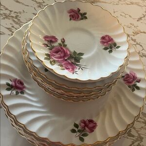 Johnson Brothers Pink Rose Dinnerware with Gold Trim